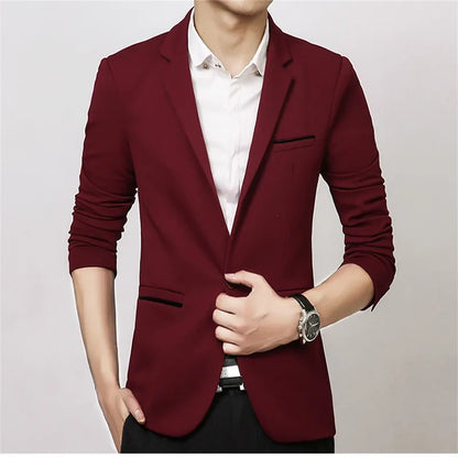 Luxury Men Blazer New Autumn Fashion Brand Slim Fit Men Suit Terno Masculino Blazers Male [MEN]