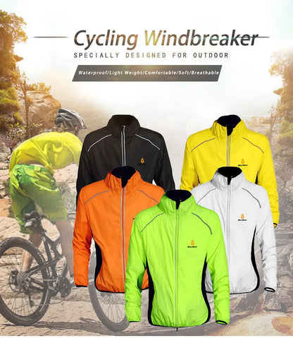 Cycling Jacket Men's Windbreaker Windproof Waterproof Breathable Light Weight Bike Riding Jacket Vest Men Reflective Coat [MEN]