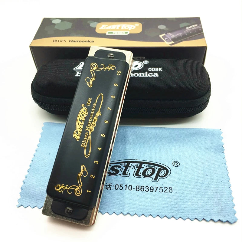 Hot sale Easttop Harmonica T008K Diatonic 10 Hole Armonica Blues mondharmonica gaita de boca Mouth Ogan Musical Instruments [SPT]