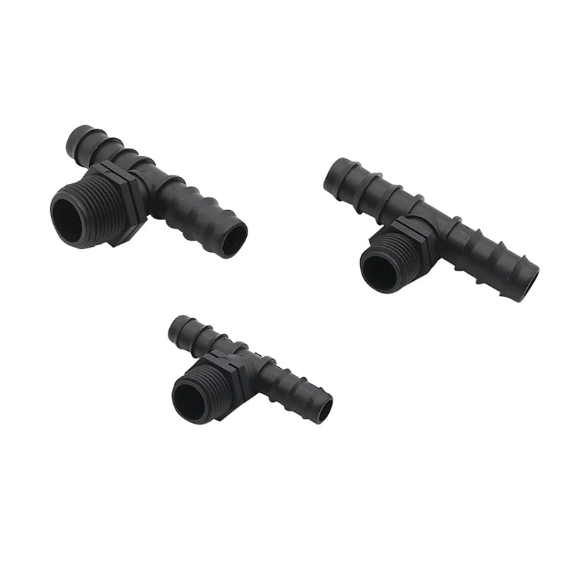 Hose Barbed Tee Connectors with Threaded Agriculture Irrigation Connections to DN16 DN20 Garden Hose Splitter 5 Pcs [GAR]