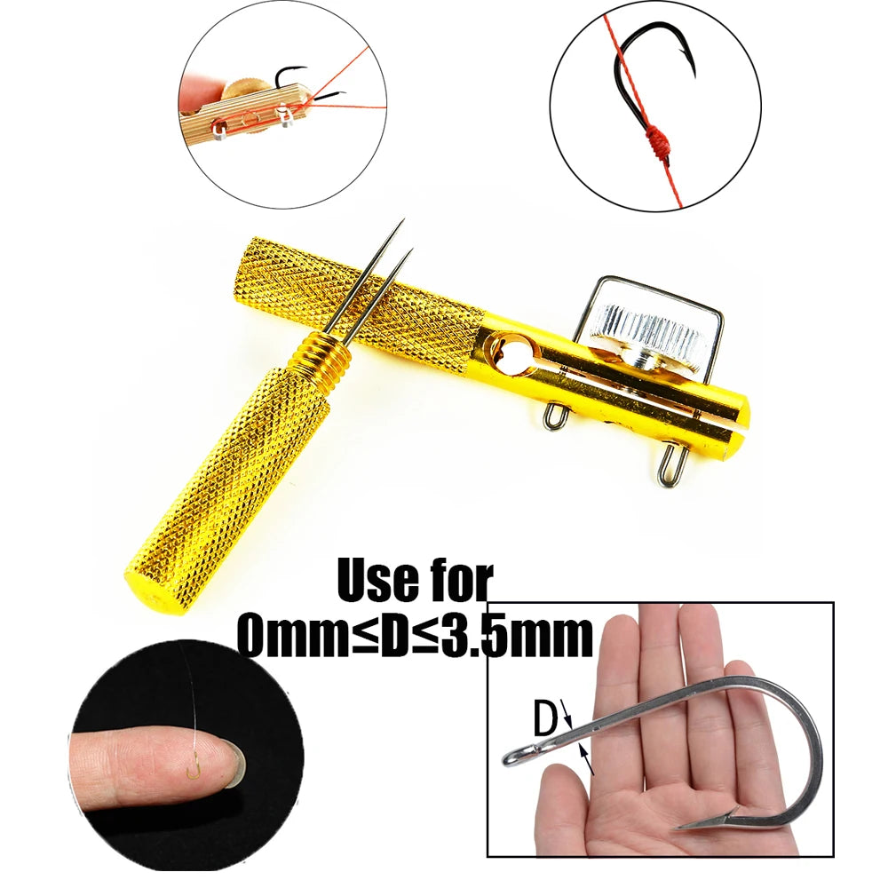 Full Metal Fishing Hook Knotting Tool & Tie Hook Loop Making Device & Hooks Decoupling remover Carp Fishing Accessory [SPT]