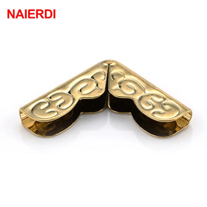 NAIERDI 100pcs 15x15x3mm Antique Brass Metal Book Scrapbooking Notebook Albums Menus Folders Corner Protectors Bronze Tone [HOM]