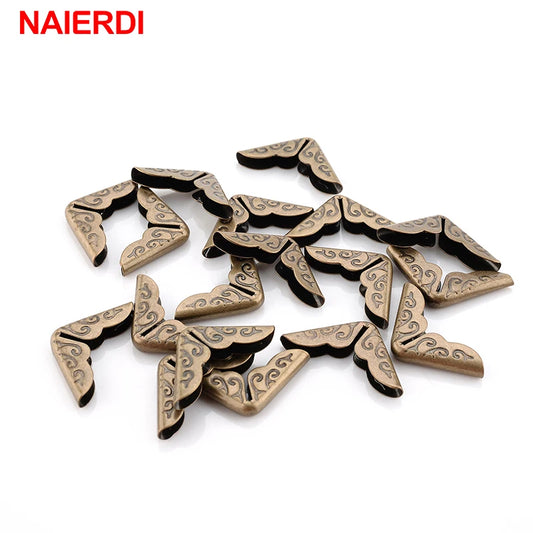 NAIERDI 100pcs 15x15x3mm Antique Brass Metal Book Scrapbooking Notebook Albums Menus Folders Corner Protectors Bronze Tone [HOM]