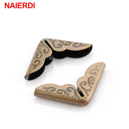 NAIERDI 100pcs 15x15x3mm Antique Brass Metal Book Scrapbooking Notebook Albums Menus Folders Corner Protectors Bronze Tone [HOM]