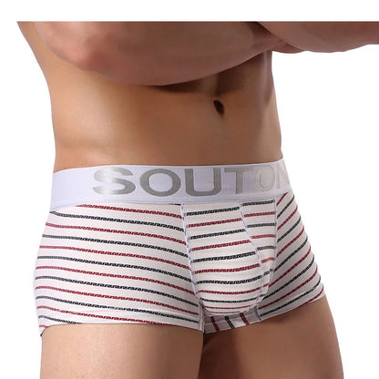 Mens Underwear Boxer Cotton Striped Fashion Cueca Masculina Boxershorts Men Boxers Underpants Size M-2XL  [GRM] [UND]