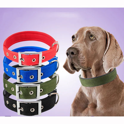 Solid Dog Collars  Nylon Dog Collar For Small Medium Large Dogs Teddy Keji Pitbull Bulldog Beagle [PET]