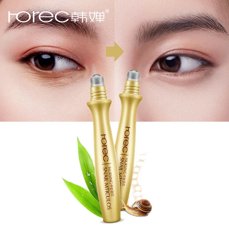 ROREC Eye Serum Anti-Wrinkle Snail Essence for Eyes Cream Dark Circle Cream Snail Hyaluronic Acid Korean Cosmetics Skin Care [SKC]