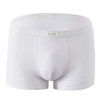 Boxer Men Underwear White Cotton Boxershorts U Pouch Panties Men Sexy Underpants Male Youth Underwear 4 Pcs Plus Size 4XL 5XL [GRM] [UND]