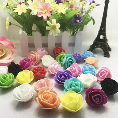 Hot sale 10pcs/lot 2.5cm PE Foam Rose Multi-use Artificial Flower Head Handmade With DIY Wedding Home Party Decoration Supplies [FLW]