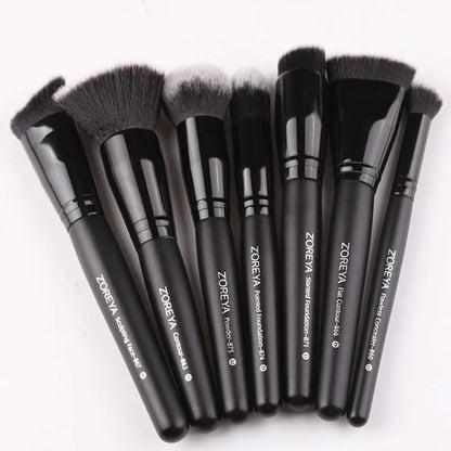 ZOREYA Black Makeup Brushes Set Eye Face Cosmetic Foundation Powder Blush Eyeshadow Kabuki Blending Make up Brush Beauty Tool [CSM]