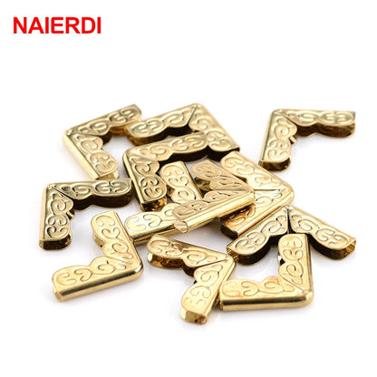 NAIERDI 100pcs 15x15x3mm Antique Brass Metal Book Scrapbooking Notebook Albums Menus Folders Corner Protectors Bronze Tone [HOM]