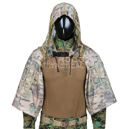 ROCOTACTICAL Military Sniper Ghillie Suit Foundation Lightweight Ghillie Hood Camouflage Military Sniper Airsoft Ghillie Jacket [SPT]