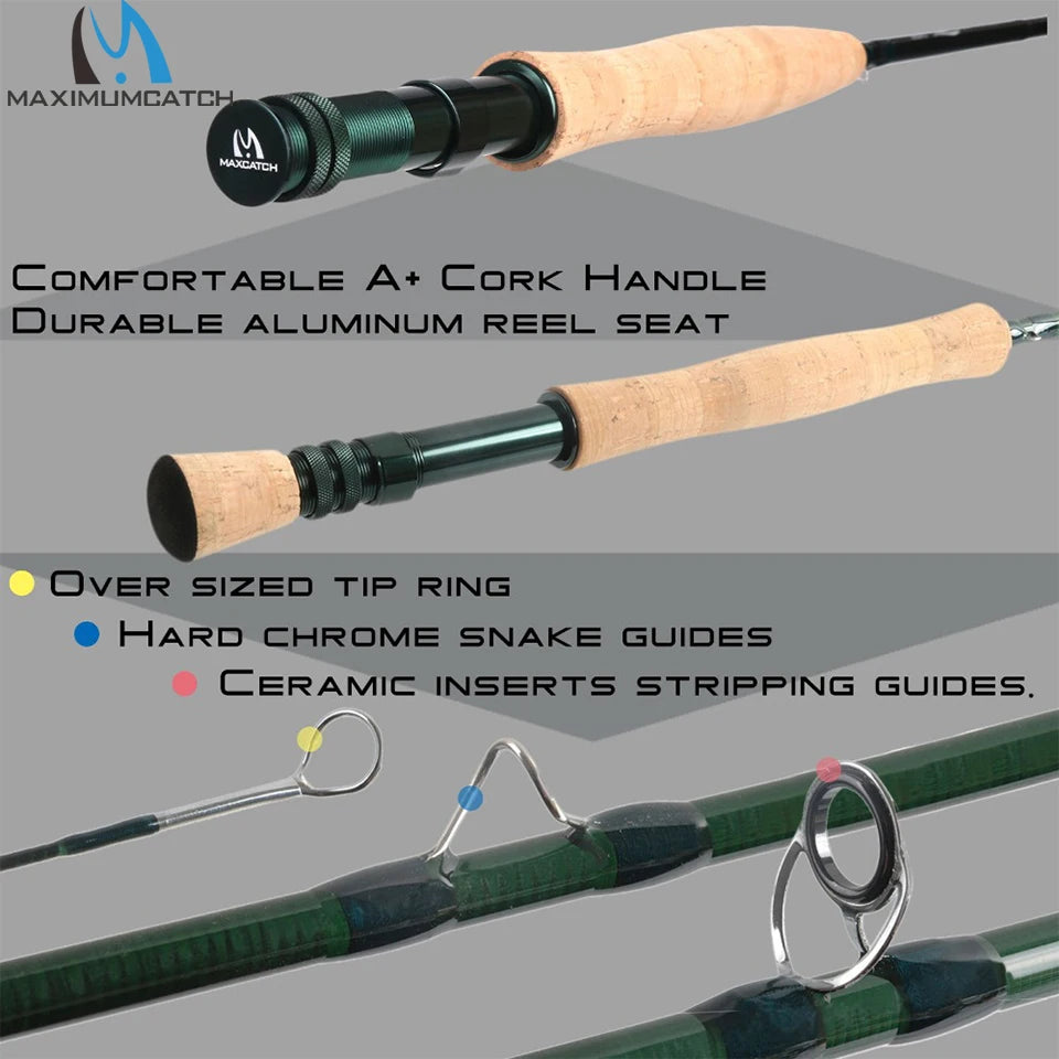 Maximumcatch 3-8WT Fly Fishing Rod And Reel Combo Set 8'6''/9' Medium-fast Fly Rod Pre-spooled Fly Reel & Line &Triangle Tube [SPT]