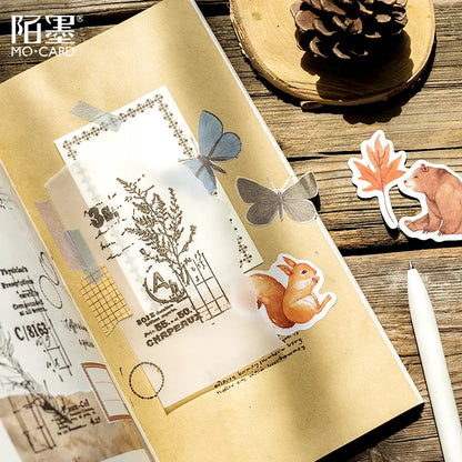 46 Pcs/pack Autumn Forest Party Adhesive Diy Stickers Decorative Album Diary Stick Label Decor Stationery Stickers [OFF]