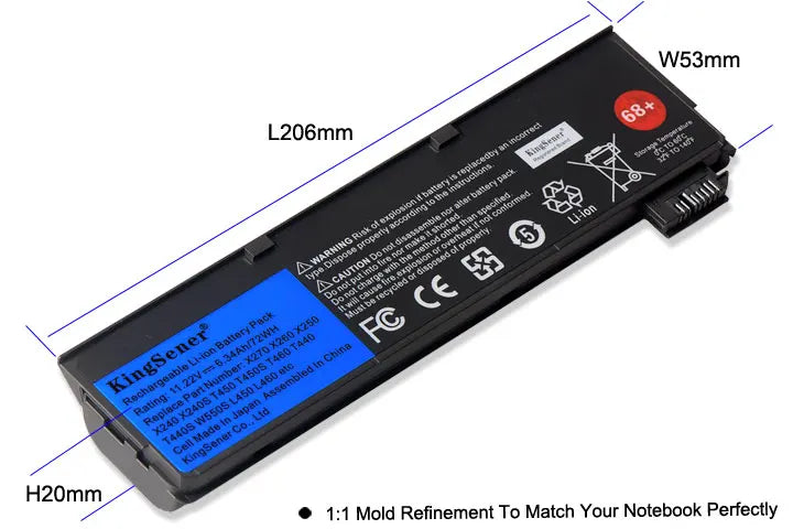 KingSener Laptop Battery for Lenovo Thinkpad X270 X260 X240 X240S X250 T450 T470P T440S K2450 W550S 45N1136 45N1738 68+ [COM]