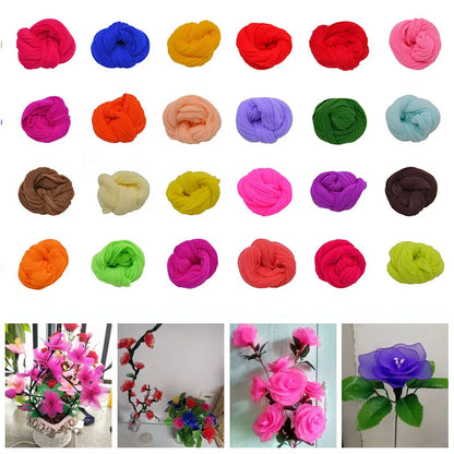 5pcs Multicolor Nylon Stocking Ronde Flower Material Tensile Stocking Material Accessory Handmade Wedding Home DIY Nylon Flower [FLW]