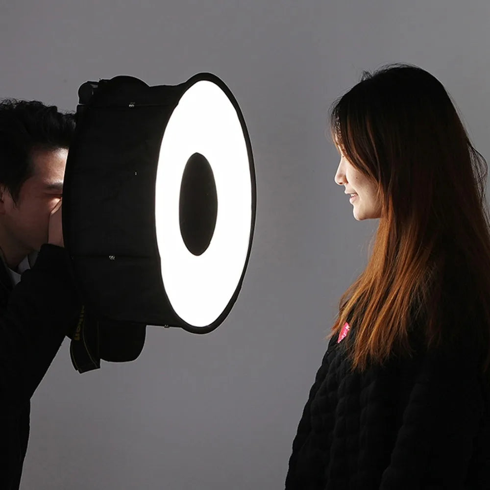 PULUZ 45cm Ring Softbox Speedlight Round Style Flash Light  Photography Shoot Soft box Foldable Soft Flash Light Diffuser [PHO]