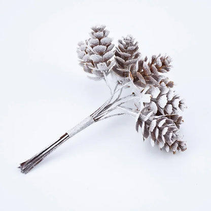 10pcs/Bundle Artificial Plants Fake Pine Cone Decorative Flowers Wreaths Christmas Home Decor Diy Wedding Handmade Pompon [FLW]