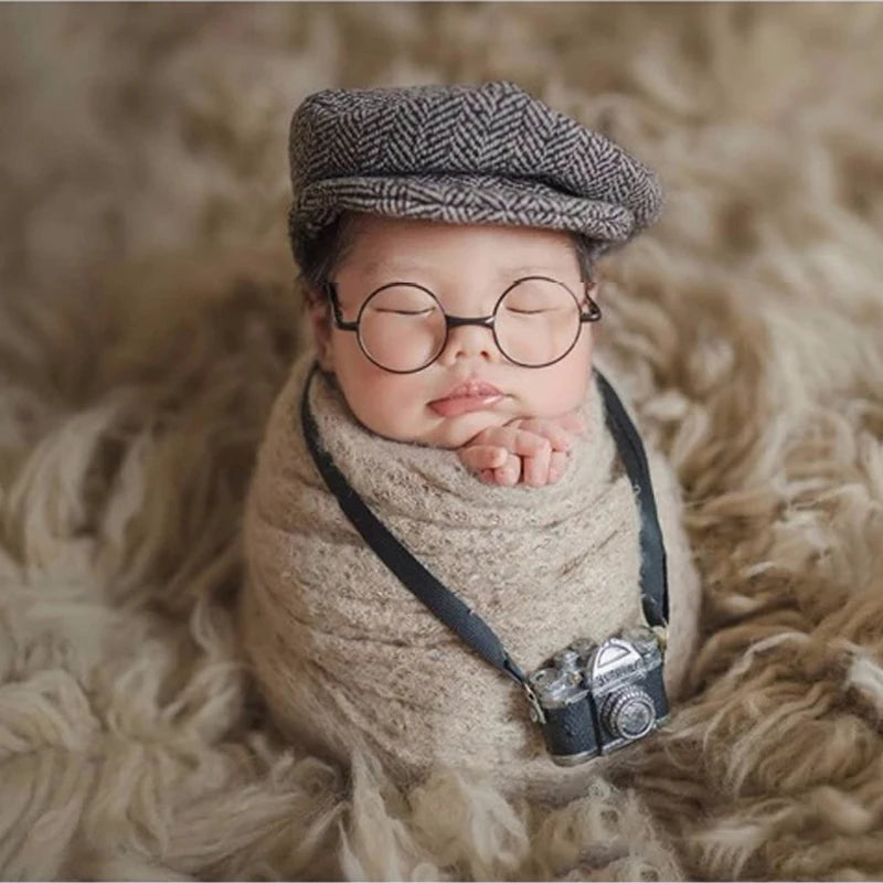 Newborn Photography Accessories Baby DIY Props Creation Gentlemen Camera Bebe Costume Boy Infant Mini Glasses For Dolls Studio [PHO]