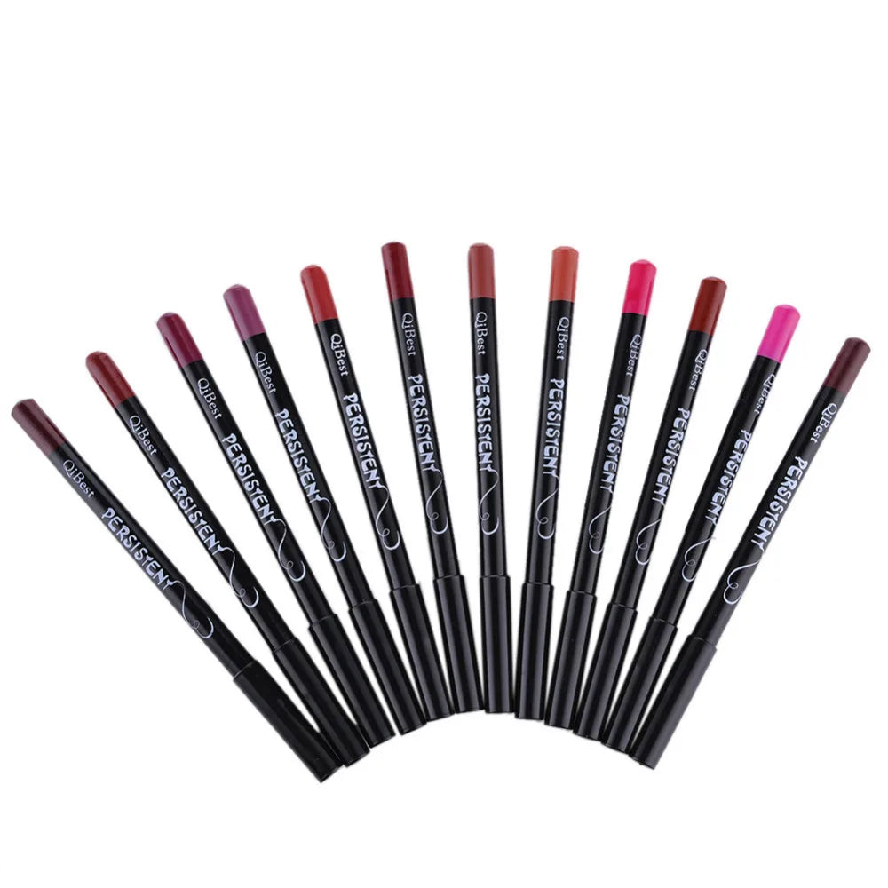 12pcs/set Professional Matte Lip Liner Pencil Set Waterproof Long Lasting Smooth Natural  Lipliner Pen Makeup Cosmetic Tools Kit [CSM]