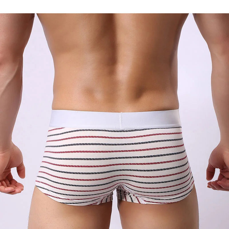 Mens Underwear Boxer Cotton Striped Fashion Cueca Masculina Boxershorts Men Boxers Underpants Size M-2XL  [GRM] [UND]