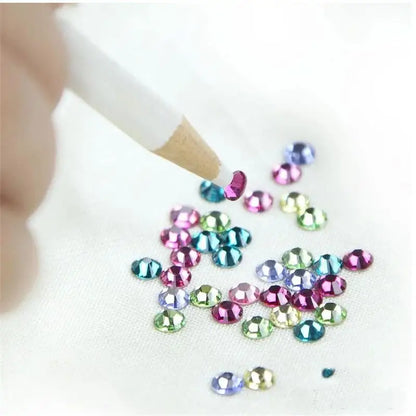 DIY Nail Art Rhinestones Gems Picking Crystal Dotting Tool Wax Pencil Wood Pen Picker Rhinestones Nail Art Decoration [BEU]