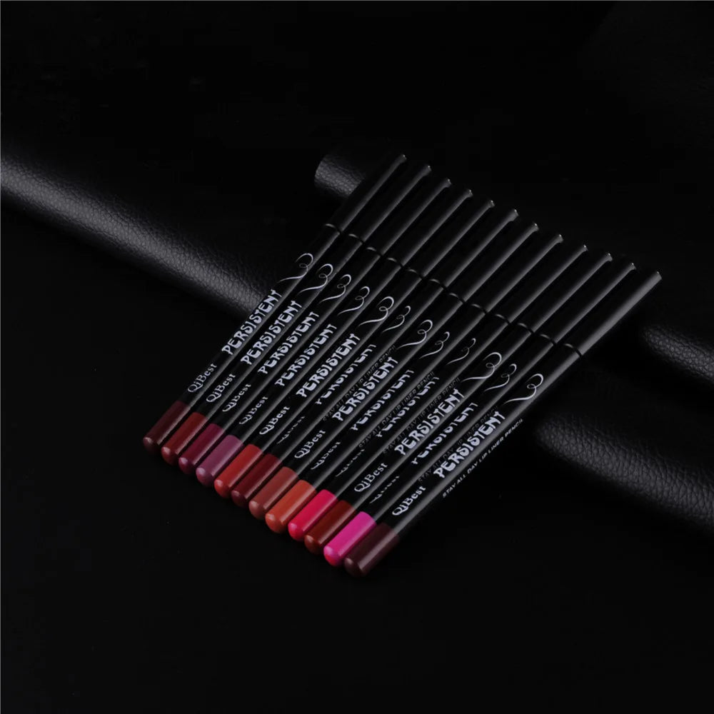 12pcs/set Professional Matte Lip Liner Pencil Set Waterproof Long Lasting Smooth Natural  Lipliner Pen Makeup Cosmetic Tools Kit [CSM]