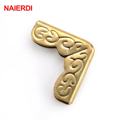 NAIERDI 100pcs 15x15x3mm Antique Brass Metal Book Scrapbooking Notebook Albums Menus Folders Corner Protectors Bronze Tone [HOM]