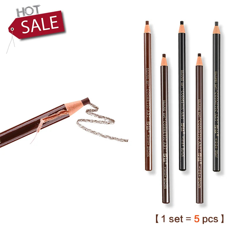 5pcs/Set Eyebrow Pencil Makeup Eyebrow Enhancers Cosmetic Art Waterproof Tint Stereo Types Coloured Beauty Tools [CSM]