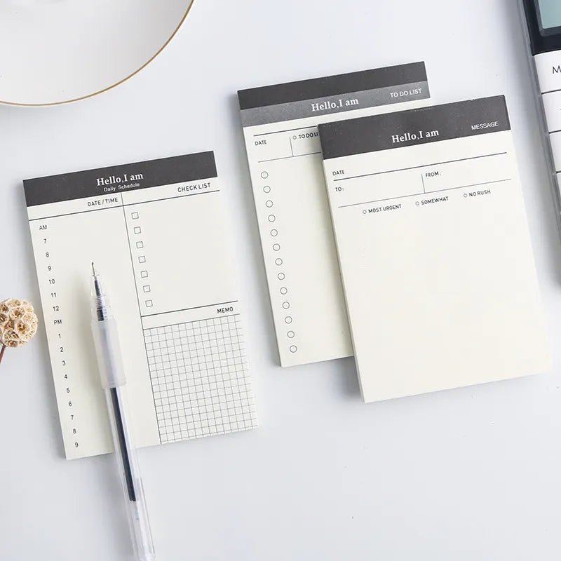 Creative Daily Schedule Memo pad To Do List Time Sticky note Schedule planner stickers Office School Supplies Korean Stationery [OFF]