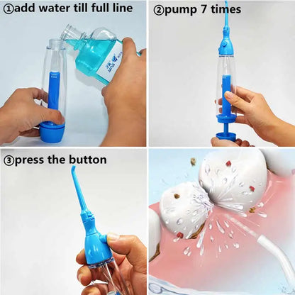 Portable Oral Irrigator Cleaner Mouth Wash Tooth Powerful Irrigation Manual Water Pick Jet Dental Flosser Washing Machine 75ml [HAP]