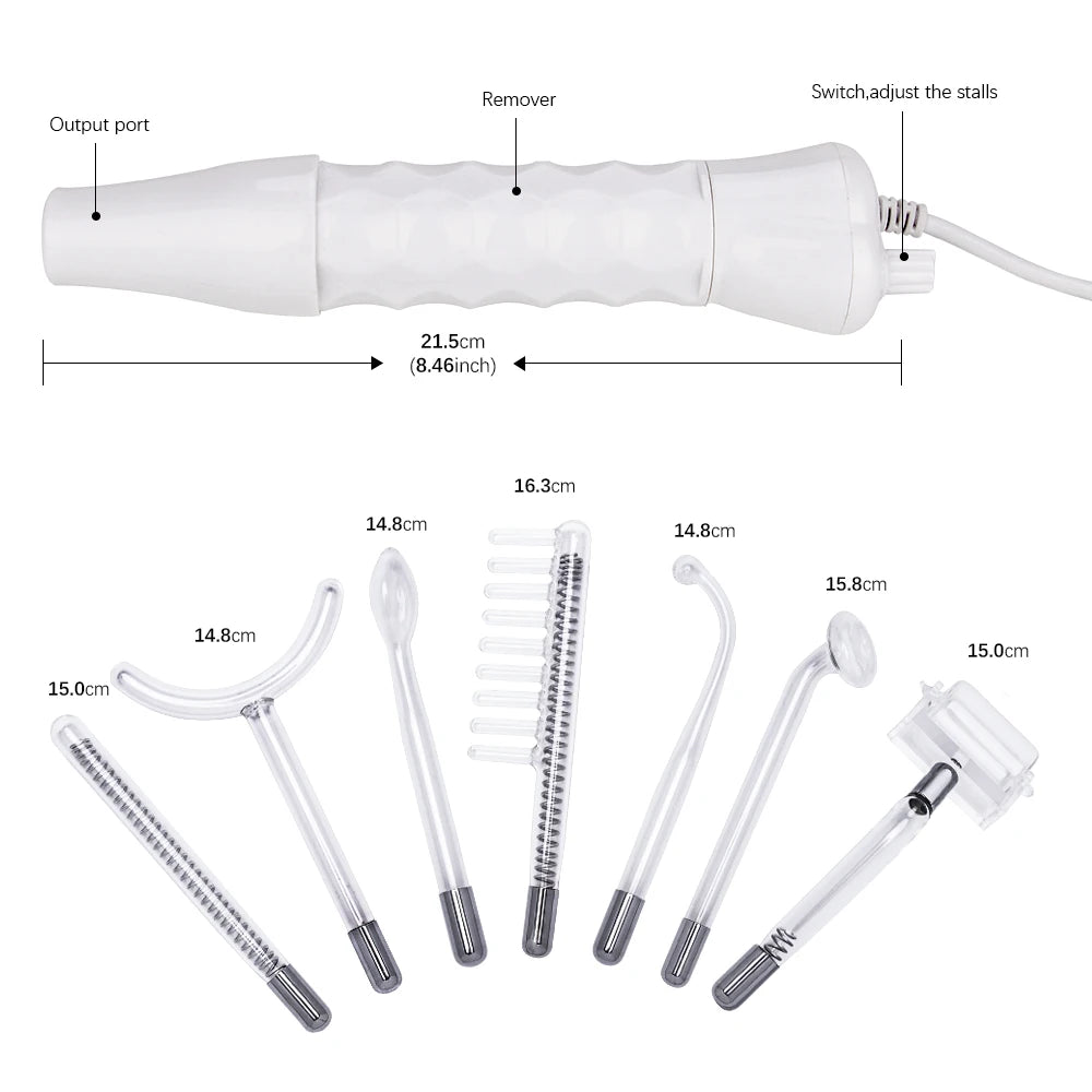 Beauty Star 7 In 1 Electrode Glass Tube High Frequency Facial Machine Spot Acne Wand Facial Spa High Frequency Facial Skin Care [SKC]