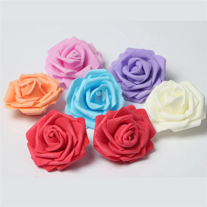 30Pcs/lot 8cm Big PE Foam Roses Artificial Flower Heads For Wedding Event Decoration DIY Wreaths Home Garden Decorative Supplies [FLW]