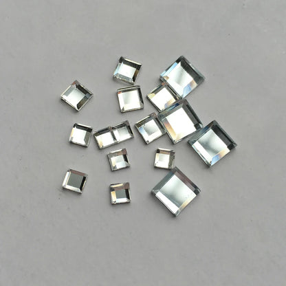 Square Crystal 3mm 4mm 5mm 8mm 3D Designs Glass Nail Decorations Rhinestones For DIY Nail Art flat-bottomed Stones Decorations [BEU]