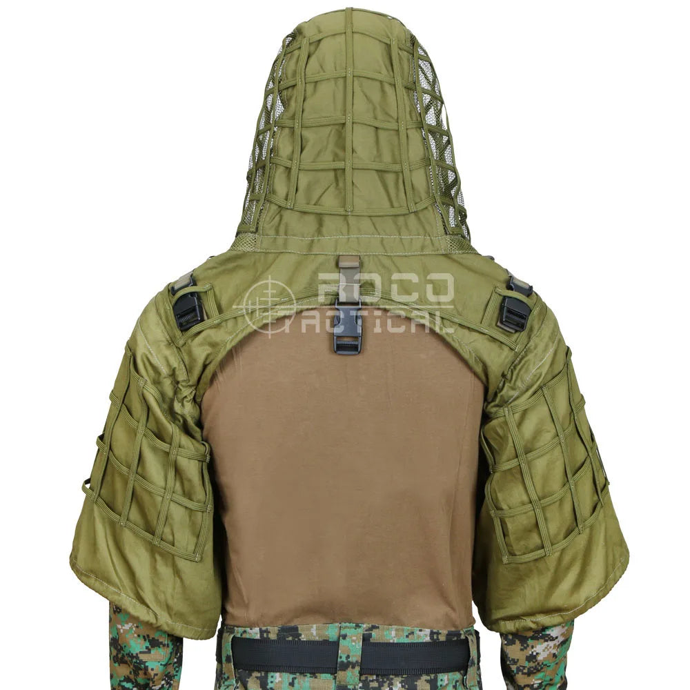 ROCOTACTICAL Military Sniper Ghillie Suit Foundation Lightweight Ghillie Hood Camouflage Military Sniper Airsoft Ghillie Jacket [SPT]