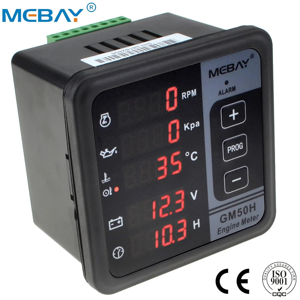 GM50H Engine Digital Multi-functional Meter Diesel Engine Monitor with Oil Pressure Gauge Rotating Speed Oil Temperature  [HOM]