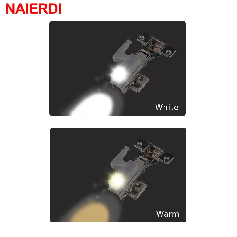 NAIERDI Universal Hinge Light LED Sensor Cabinet Light Cupboard Inner Hinges Lamp Home Kitchen Bedroom Wardrobe Night Light [HOM]