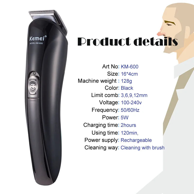 Kemei Hair Clipper Barber Hair Trimmer Electric Clipper Razor Shaver Beard Trimmer Men Shaving Machine Cutting Nose Trimmer [HAP]