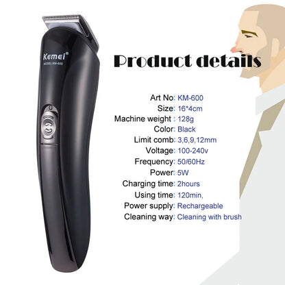 Kemei Hair Clipper Barber Hair Trimmer Electric Clipper Razor Shaver Beard Trimmer Men Shaving Machine Cutting Nose Trimmer [HAP]