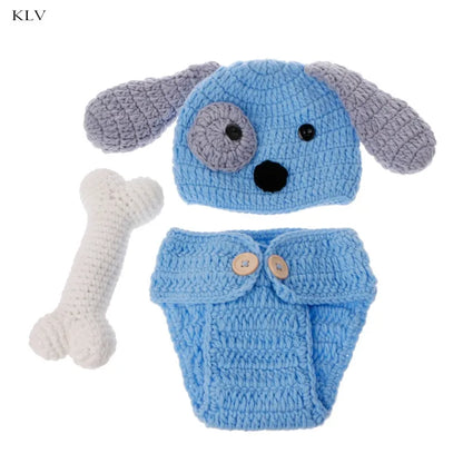 Newborn Photography Props Lovely Dog Costume Set knitting studio photography Cute photography clothes [PHO]