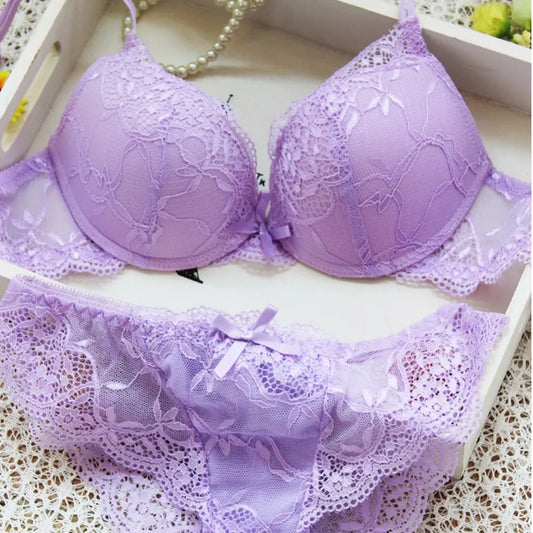 Women Bra Sexy Lingerie Embroidery Corset Women Underwear Lace Floral Lingerie Underwear Push-Up Bra Set Sexy Lingerie [GRM] [UND]