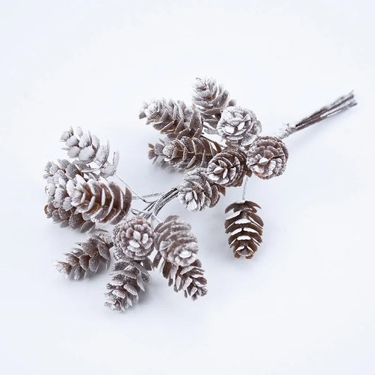 10pcs/Bundle Artificial Plants Fake Pine Cone Decorative Flowers Wreaths Christmas Home Decor Diy Wedding Handmade Pompon [FLW]