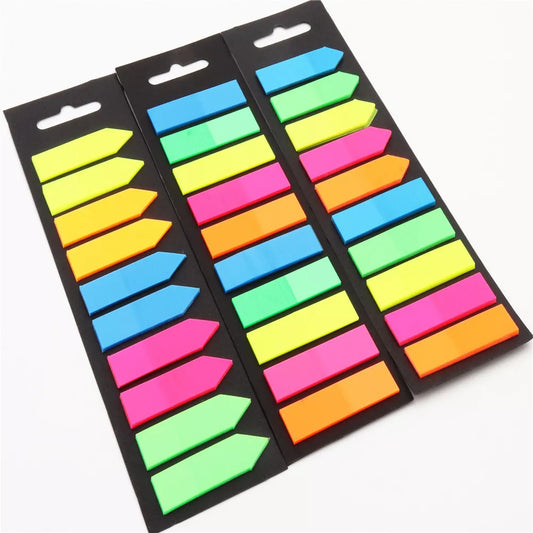 200 sheets Fluorescence Self Adhesive Memo Pad Sticky Notes Bookmark Marker Memo Sticker Paper Student office Supplies [OFF]