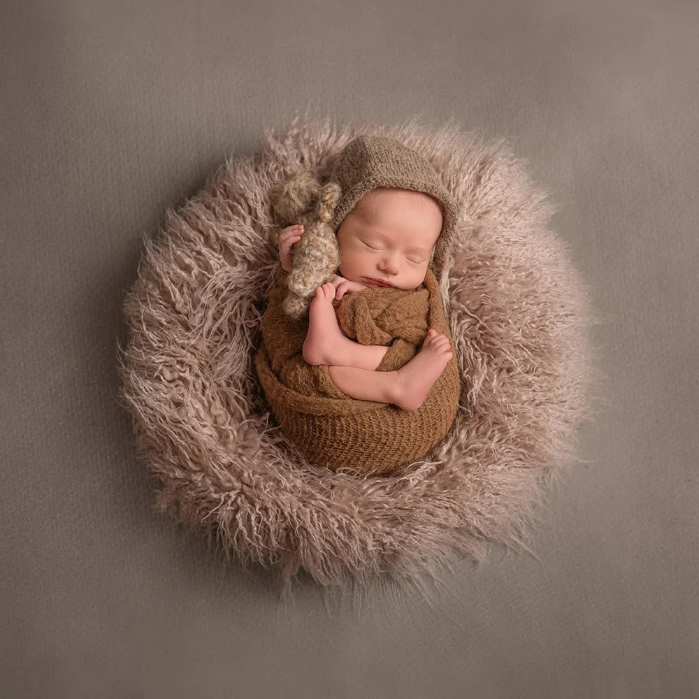 Don&Judy Newborn Photography Props Soft Baby Faux Fur Long Pile Blanket Background Kid Layer Cute Infant Photo Shoot Accessories [PHO]