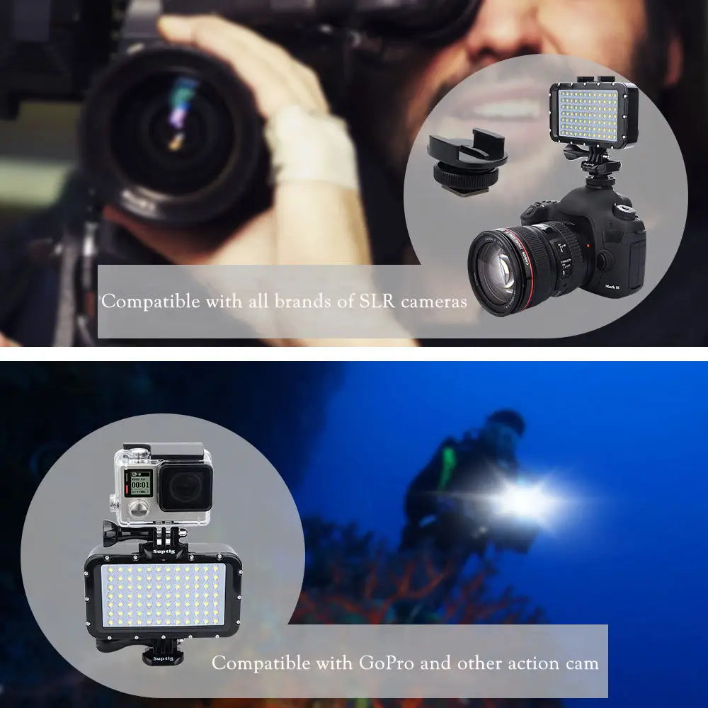 For Gopro Hero 9875 SJCAM SJ6/8/9 Xiaomi yi Mijia EKEN H9R Action/SLR Camera Underwater Photography Light Lamp Flashlight Diving [PHO]