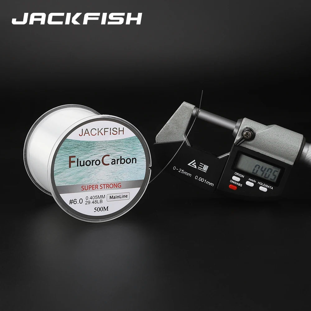 JACKFISH HOT SALE 500M Fluorocarbon Fishing Line  5-32LB test Carbon Fiber Leader Line 0.165-0.46mm fly fishing line pesca [SPT]