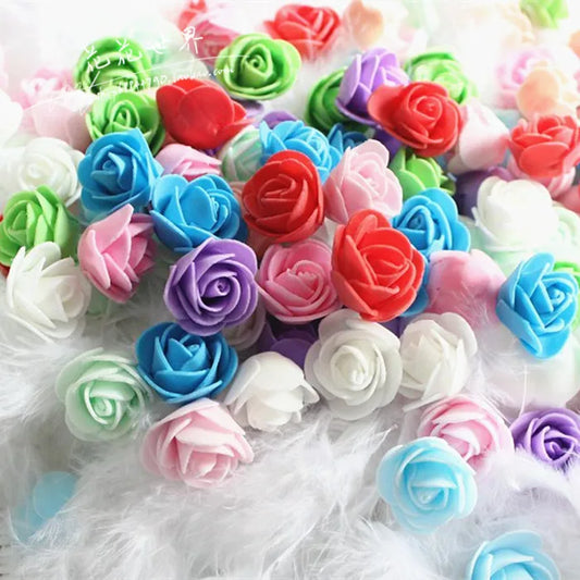 Hot sale 10pcs/lot 2.5cm PE Foam Rose Multi-use Artificial Flower Head Handmade With DIY Wedding Home Party Decoration Supplies [FLW]