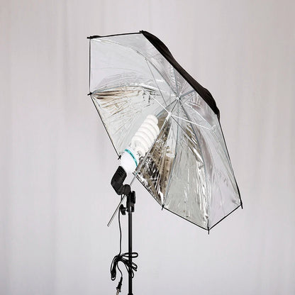 CY 1Pcs 83cm 33" Photo Studio Video Flash Light Grained Umbrella Reflective Reflector Black Sliver Photo Photography Umbrellas [PHO]