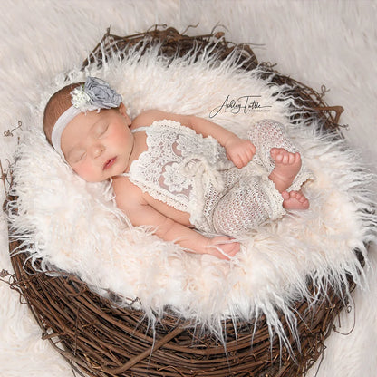 Don&Judy Newborn Photography Props Soft Baby Faux Fur Long Pile Blanket Background Kid Layer Cute Infant Photo Shoot Accessories [PHO]