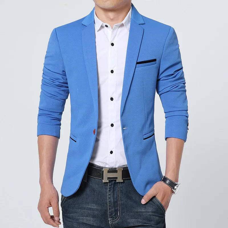 Luxury Men Blazer New Autumn Fashion Brand Slim Fit Men Suit Terno Masculino Blazers Male [MEN]